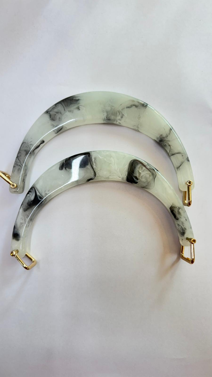 Yarım Ay Çanta Sapı. Siyah Beyaz 